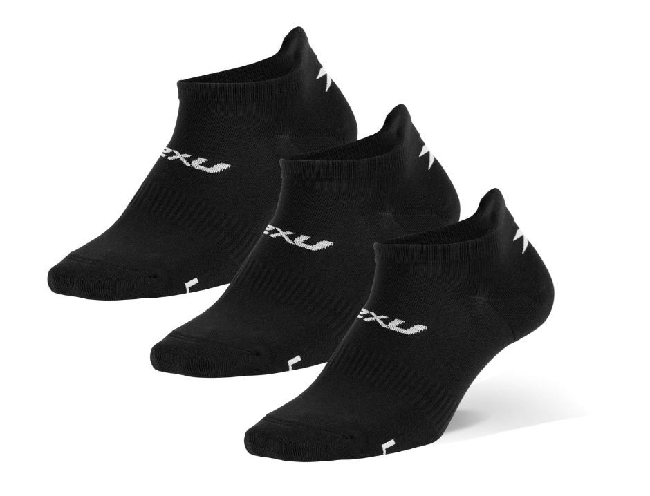 2XU Ankle Socks 3 Pack Black/White