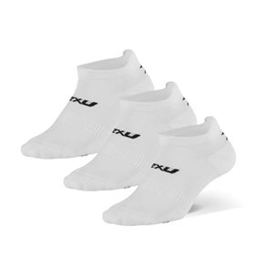 2XU Ankle Socks 3 Pack White/Black