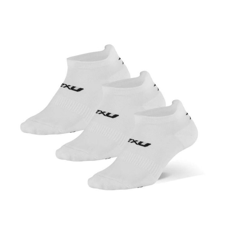 2XU Ankle Socks 3 Pack White/Black