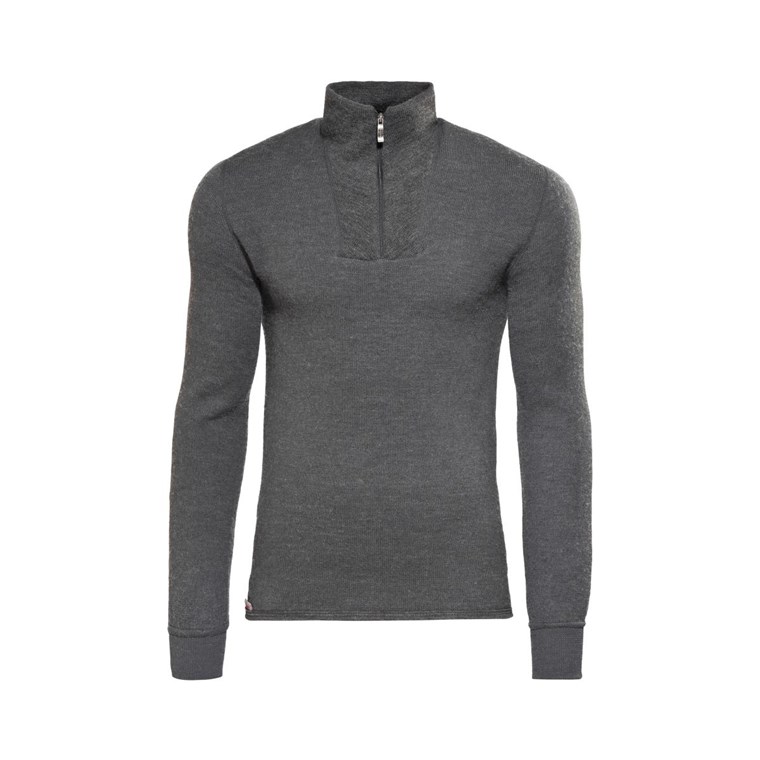 Woolpower 200 Zip Turtleneck Grey