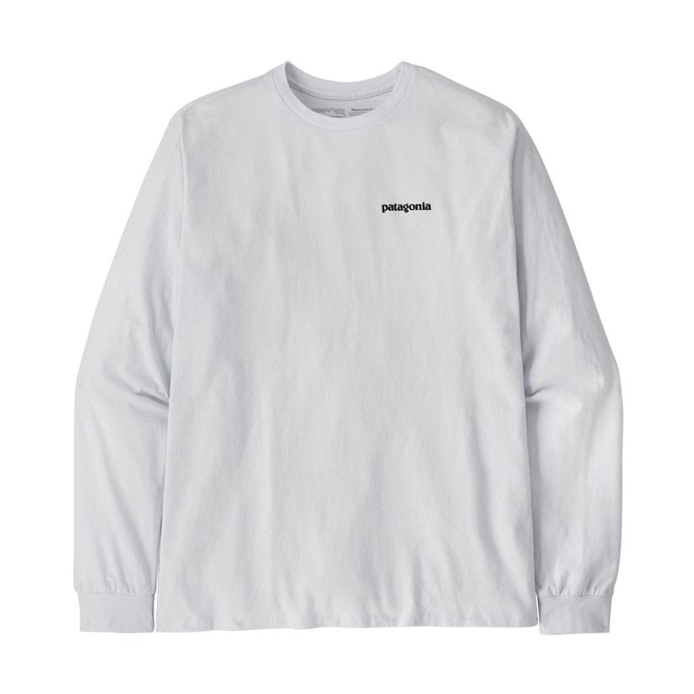 Patagonia P-6 Logo LS Responsibili-Tee Men White