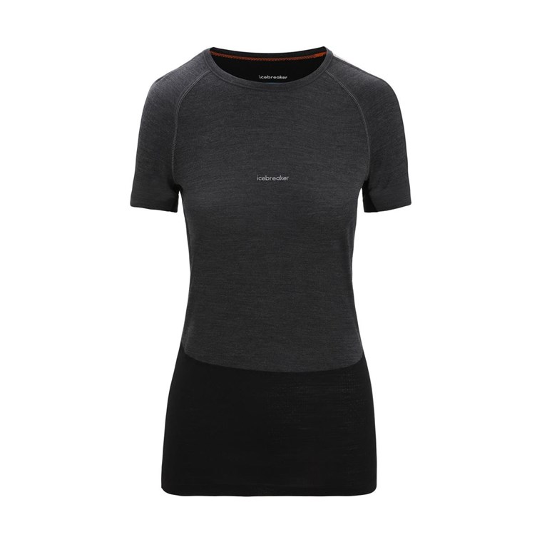 Icebreaker 125 ZoneKnit SS Crew Shirt Women Jet Heather/Black/Metro