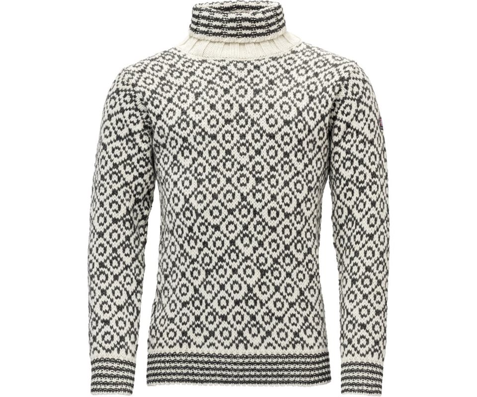 Devold Svalbard High Neck Sweater Offwhite/Anth
