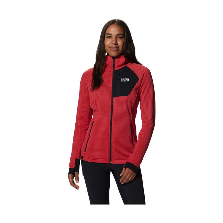 Mountain Hardwear POLARTEC POWER GRID Full Zip Hoody Jacket Women Alert Heather