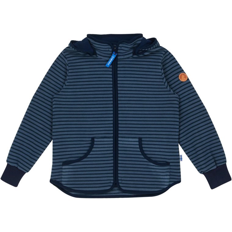 Finkid Tonttu Striped Fleece Jacket Kids Blue Mirage/Navy