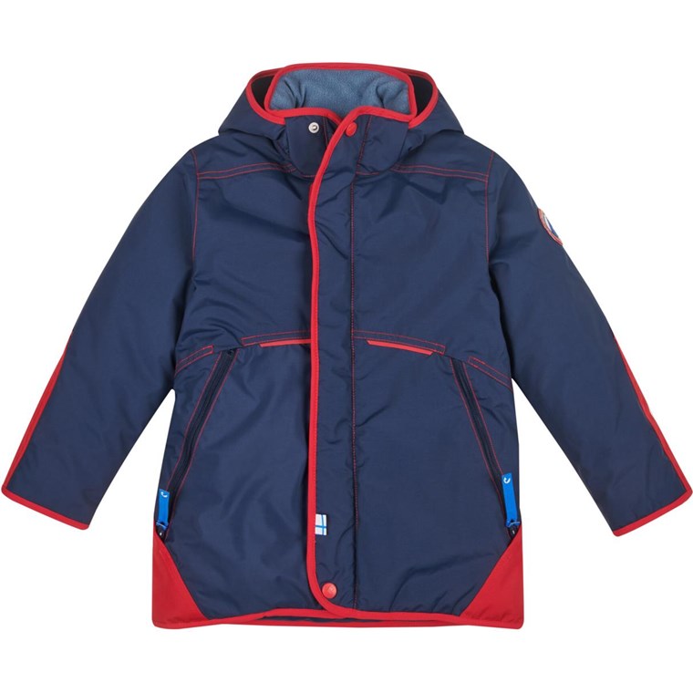 Finkid Talvinen Husky Winterparka with Detachable Hood Kids Navy/Red