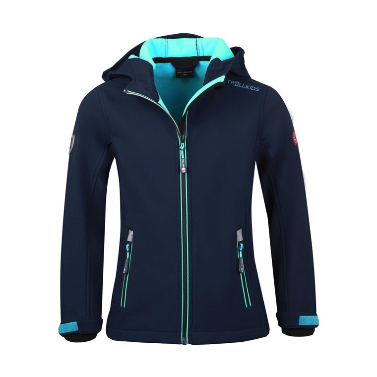 TROLLKIDS Trollfjord Jacket Girls Navy/Mint