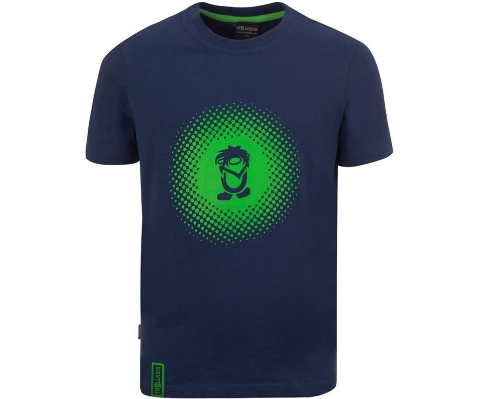 TROLLKIDS Pointillism T-ShirtKids Navy/Viper Green