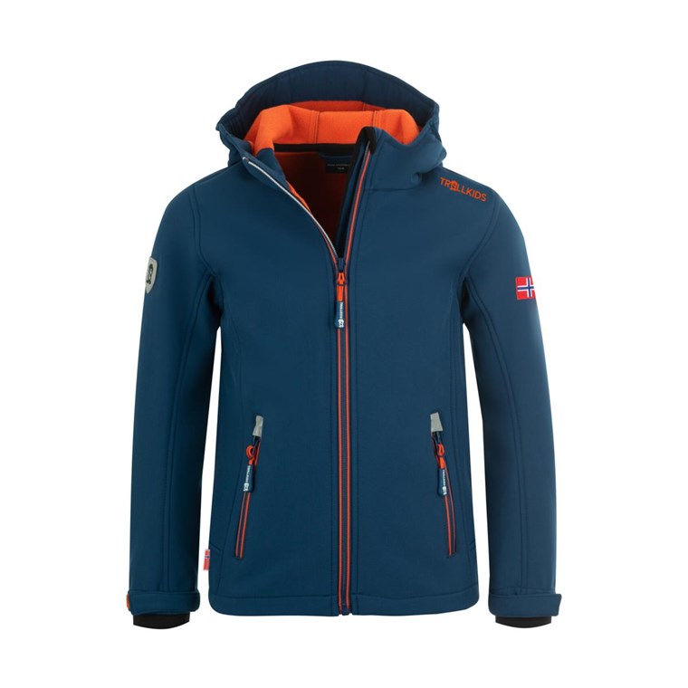 TROLLKIDS Trollfjord Jacket Kids Mystic Blue/Orange