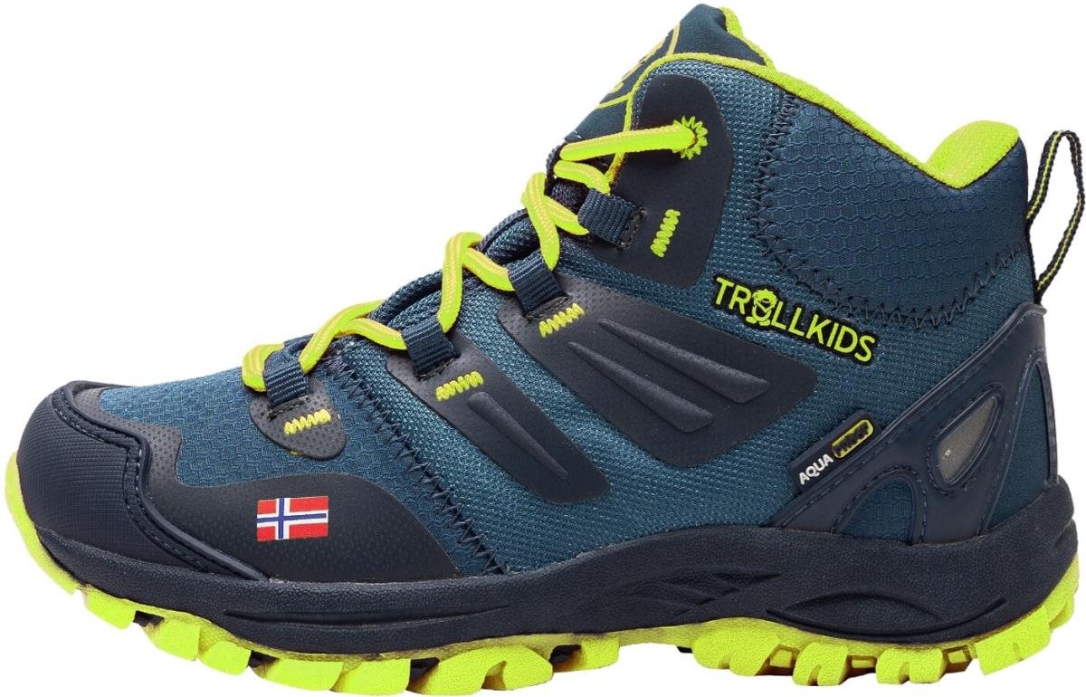 TROLLKIDS Rondane Hiker Mid Shoes Kids Navy/Lime