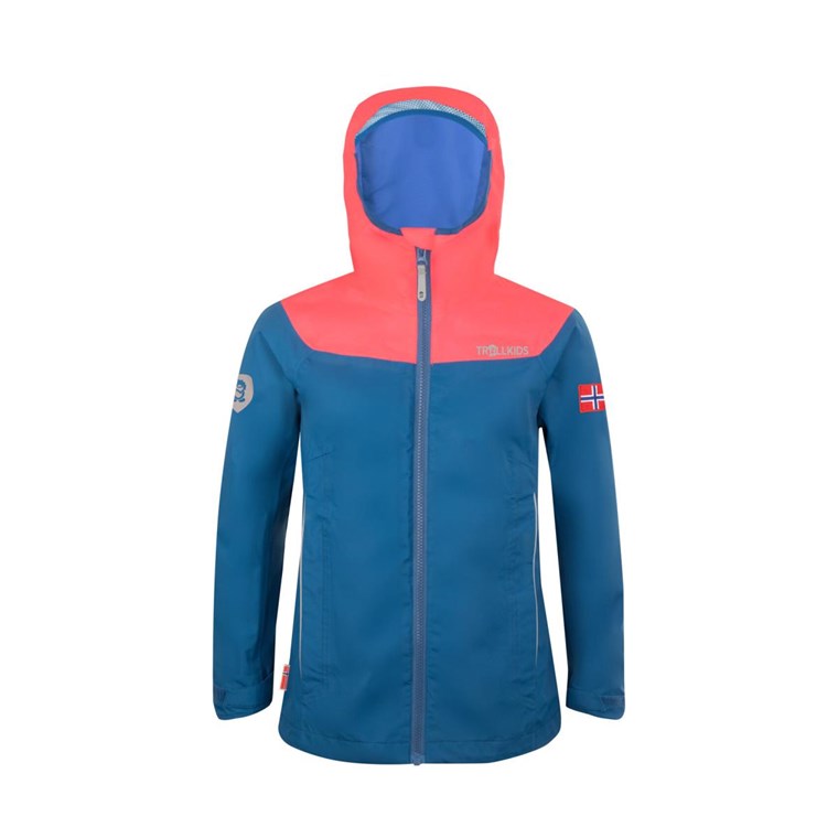 TROLLKIDS Bergen Jacket Girls Midnight Blue/Coral