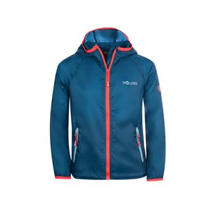 TROLLKIDS Fjell Running Jacket Kids Petrol/Spicy Red