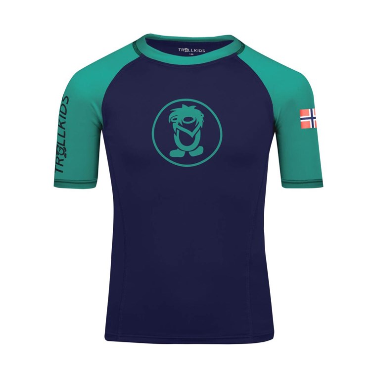 TROLLKIDS Kvalvika T-Shirt Kids Pepper Green/Navy