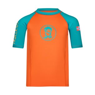 TROLLKIDS Kvalvika T-Shirt Kids Bright Orange/Lake Blue