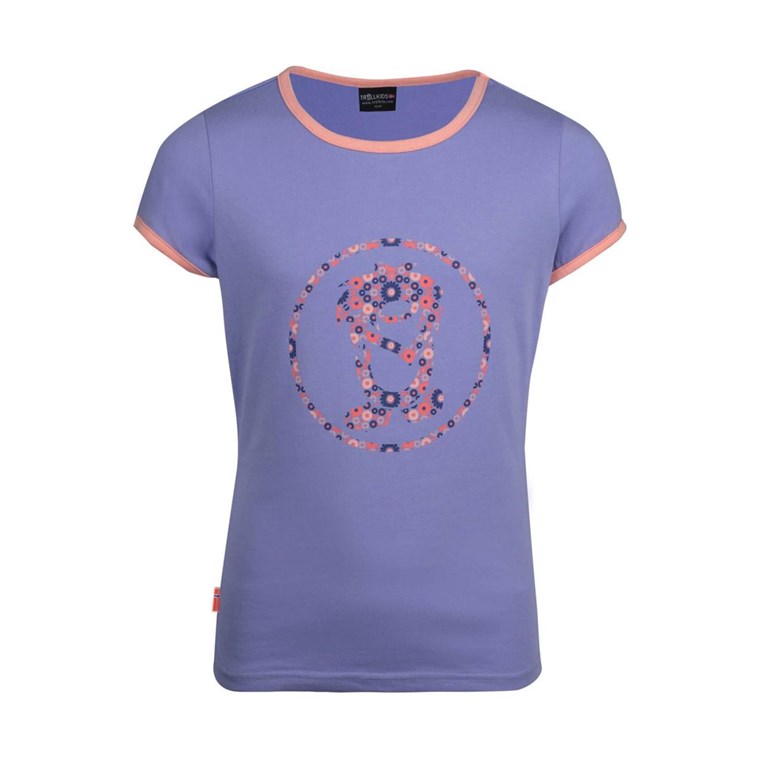 TROLLKIDS Flower Troll T-Shirt Girls Lavender/Apricot