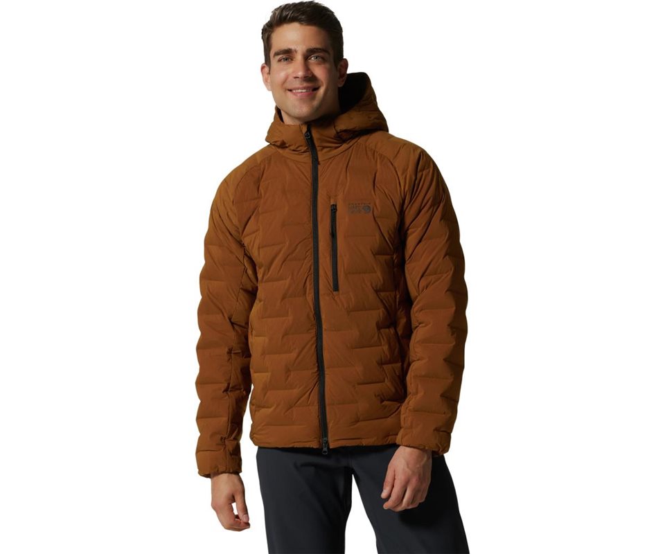 Mountain Hardwear Stretchdown Hooded Jacket Men Golden Brown