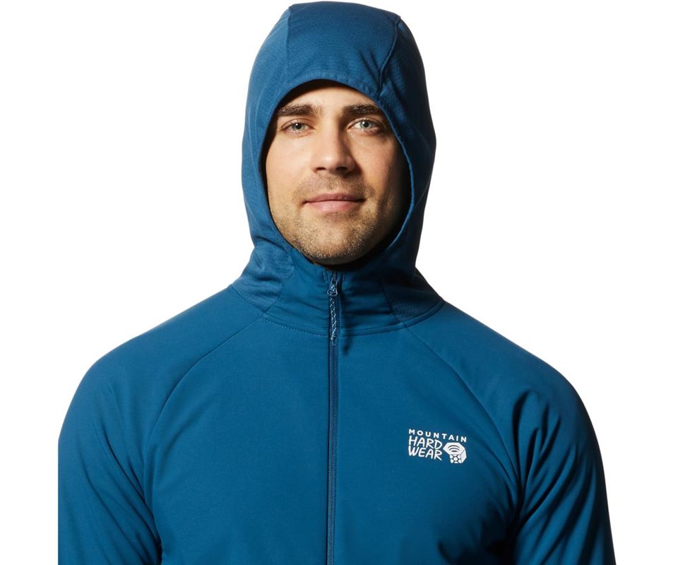 Mountain Hardwear Stratus Range Full Zip Hooded Jacket Men Dark Caspian