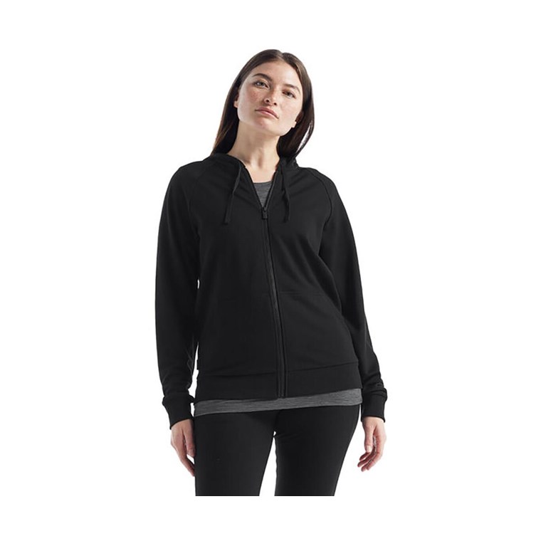 Icebreaker Helliers Terry LS Zip Hoodie Women Black