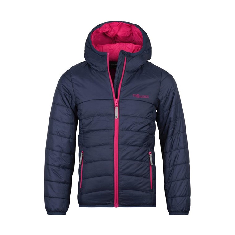 TROLLKIDS Eikefjord Jacket Girls Navy/Fireberry