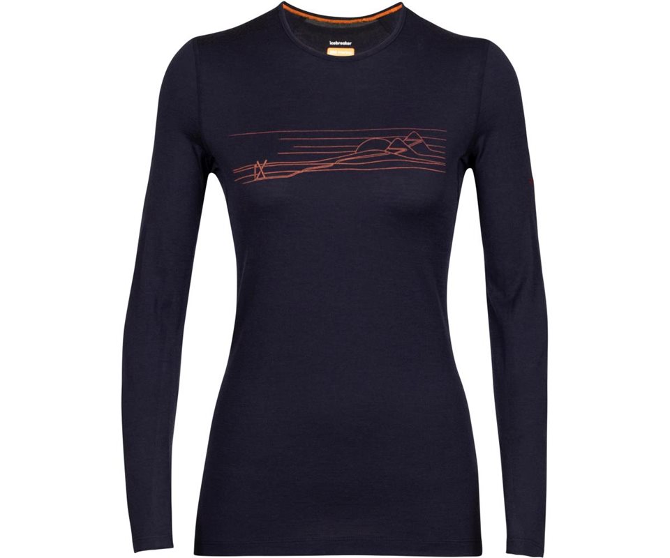 Icebreaker 200 Oasis Ski Stripes LS Crew Shirt Women