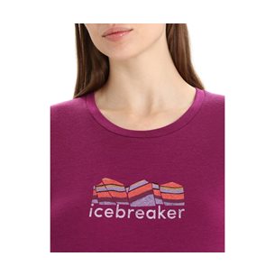 Icebreaker Tech Lite II Mountain Geology SS Tee Women Go Berry