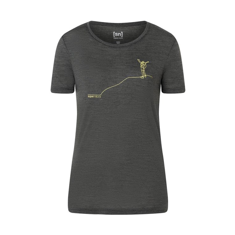 Super.natural Gipfelglück Tee Women Pirate Grey Melange/Illuminating