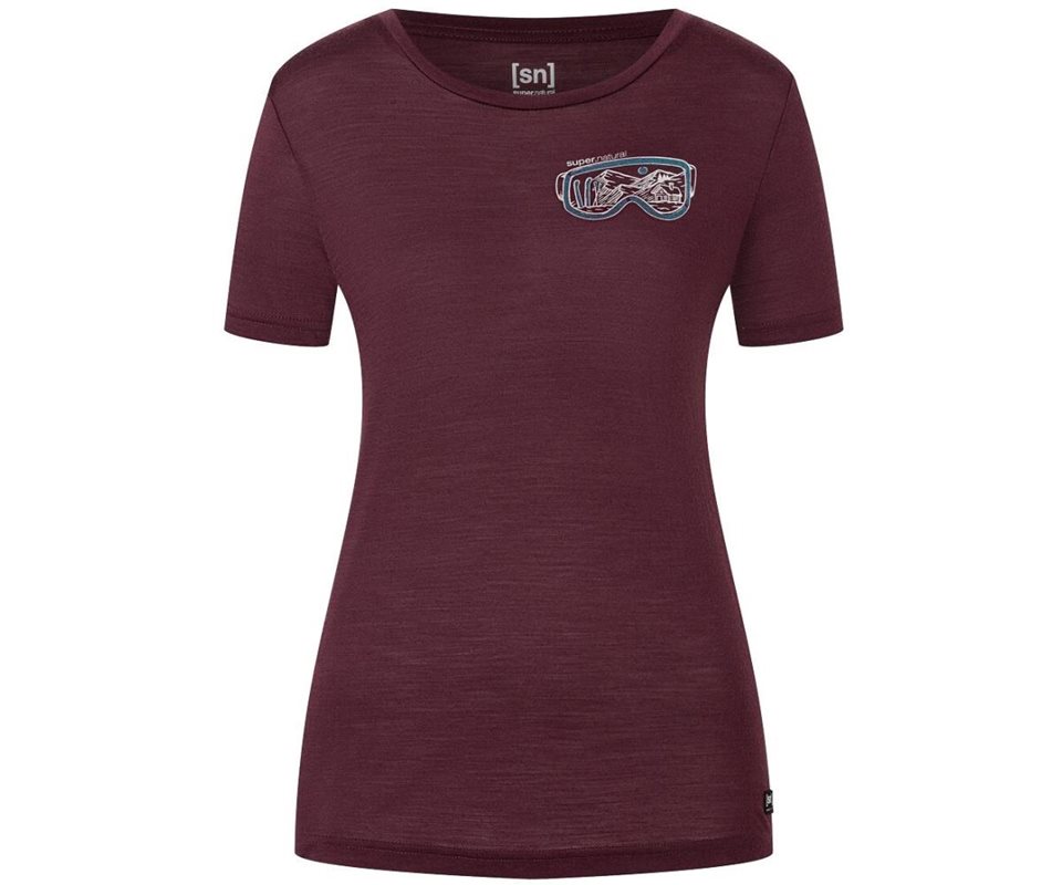 Super.natural Goggle Tee Women Wine Tasting/Feather Grey/Hydro