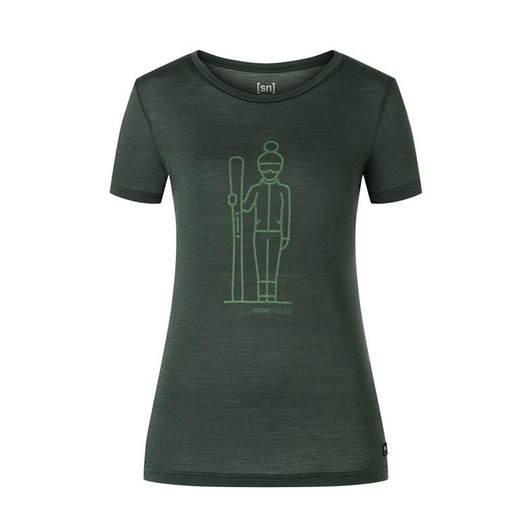 Super.natural Skianto Tee Women Deep Forest/Willow Brough