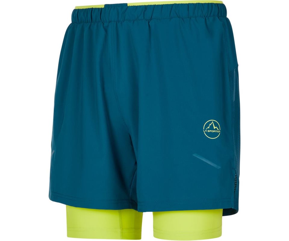 La Sportiva Trail Bite Shorts Men Storm Blue/Lime Punch