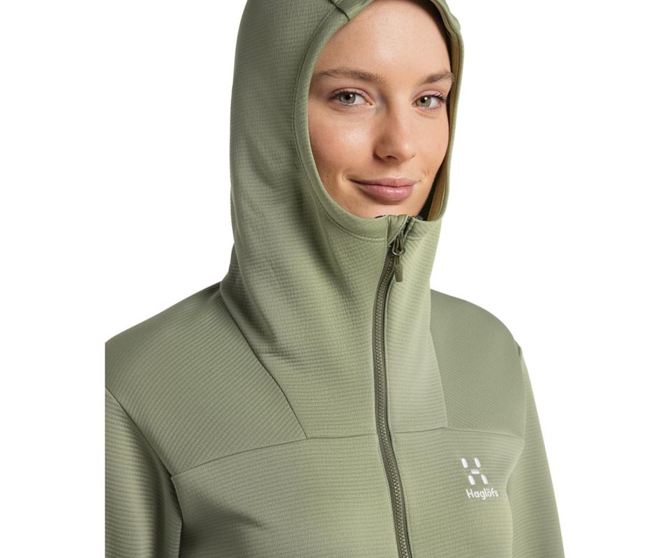 Haglöfs Willow Mid Hooded Jacket Women Thyme Green