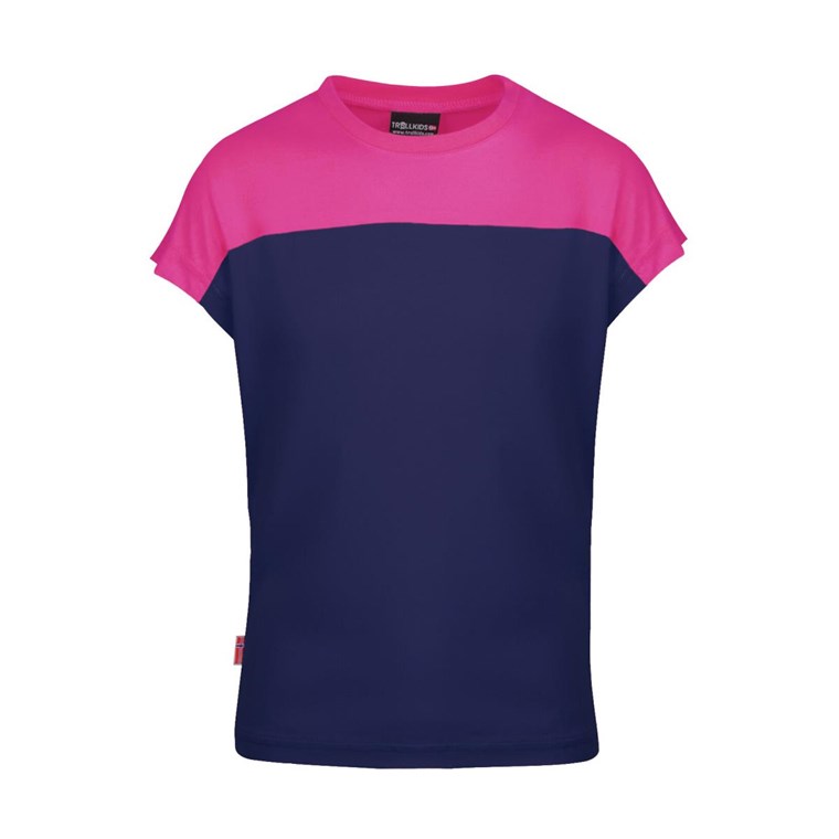 TROLLKIDS Bergen T-Shirt Girls Navy/Magenta