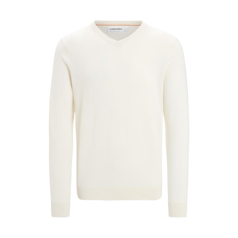 Icebreaker Wilcox LS V Sweater Men Chalk