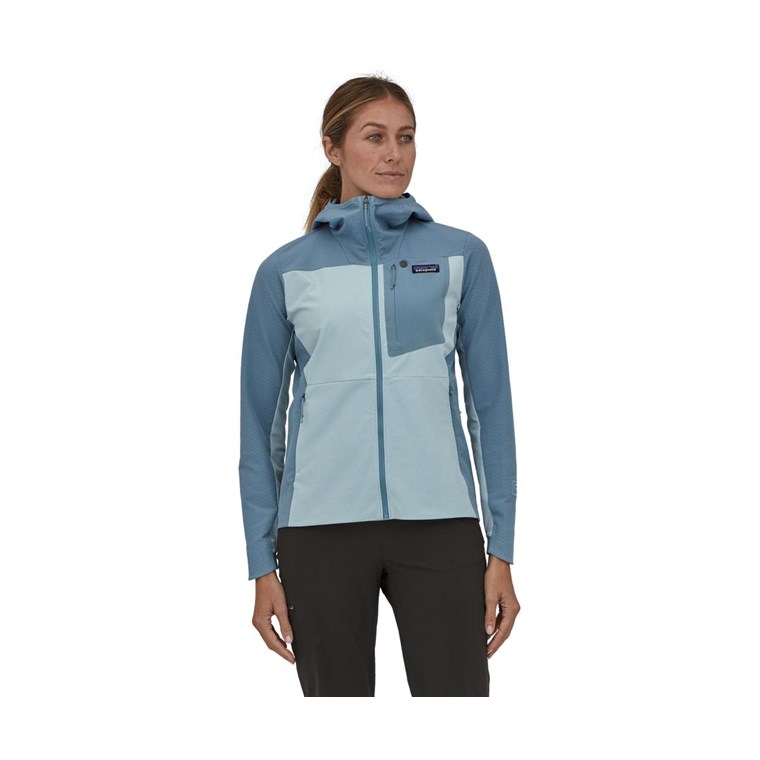 Patagonia R1 CrossStrata Hoody Women Steam Blue