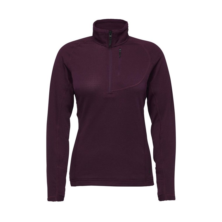 Black Diamond Coefficient LT Quarter Zip Shirt Women Blackberry