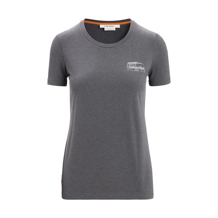 Icebreaker Central Classic Caravan Life SS Tee Women Monsoon