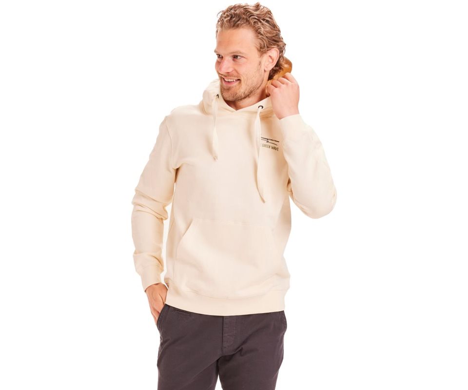 KnowledgeCotton Apparel Elm The Green Wave Hooded Sweater Men