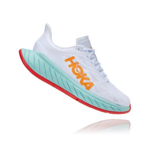 Hoka Carbon X 2 Shoes Men White/Blazing Orange
