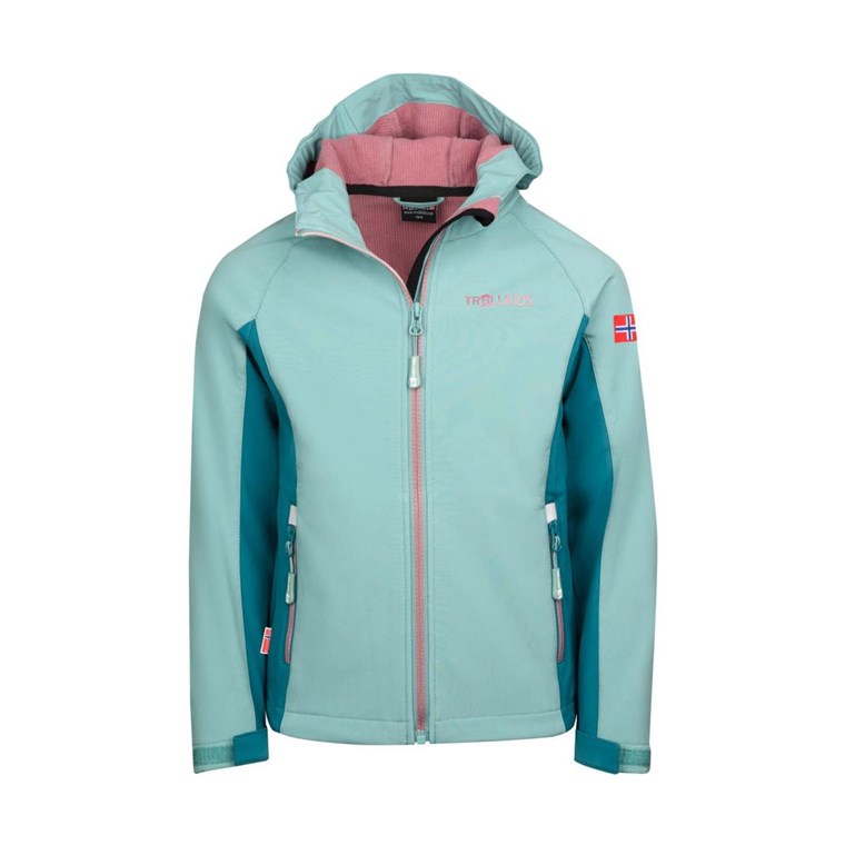 TROLLKIDS Kristiansand Jacket Girls Glacier Green/Teal/Orchid