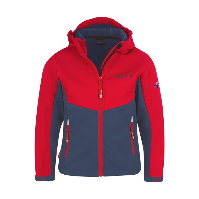 TROLLKIDS Kristiansand Jacket Kids Bright Red/Mystic Blue