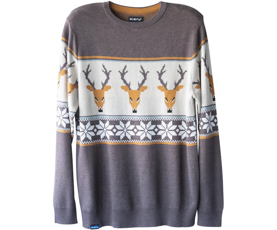 KAVU Highline Sweater Men Oh Deer