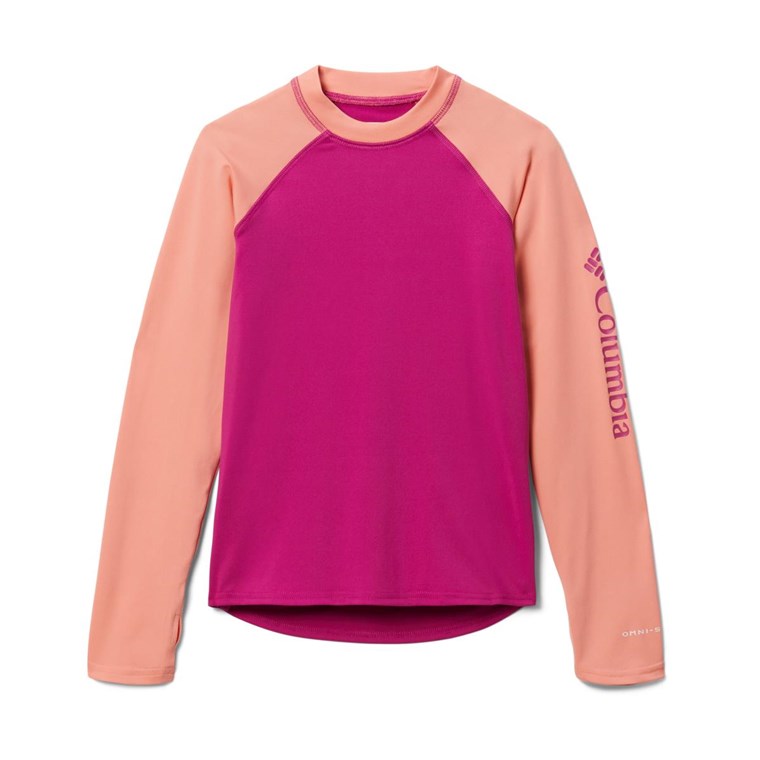 Columbia Sandy Shores LS Sunguard Shirt Kids Wild Fuchsia/Coral Reef