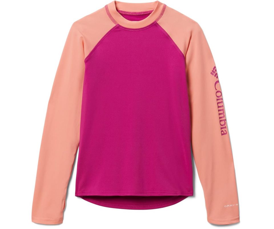 Columbia Sandy Shores LS Sunguard Shirt Kids Wild Fuchsia/Coral Reef