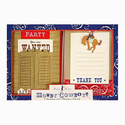 Inbjudningskort/Tackkort - Cowboy