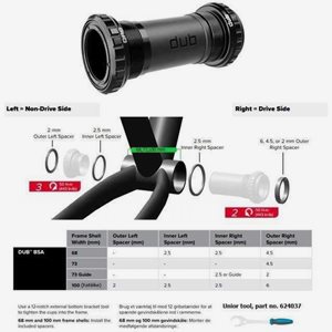 Sram Vevlager Dub Bsa 100 mm Svart