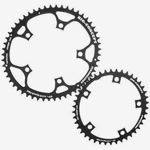 Stronglight Drev Ø130 mm Bcd 2X10/11-Speed Oval Alu 53/42 Svart