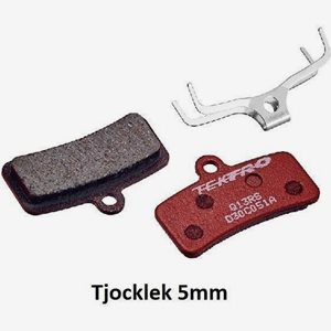 Tektro Bromsbelägg  för 4 kolvs ok, medreturfjäder, T=5mm Q13RS