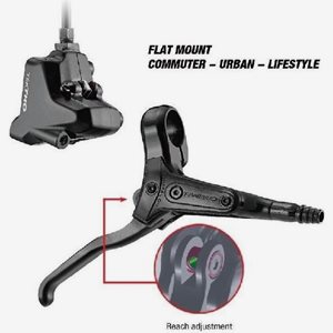 Tektro Hydraulisk skivbroms Flat Mount för pendlarcykel, Aluminum leve