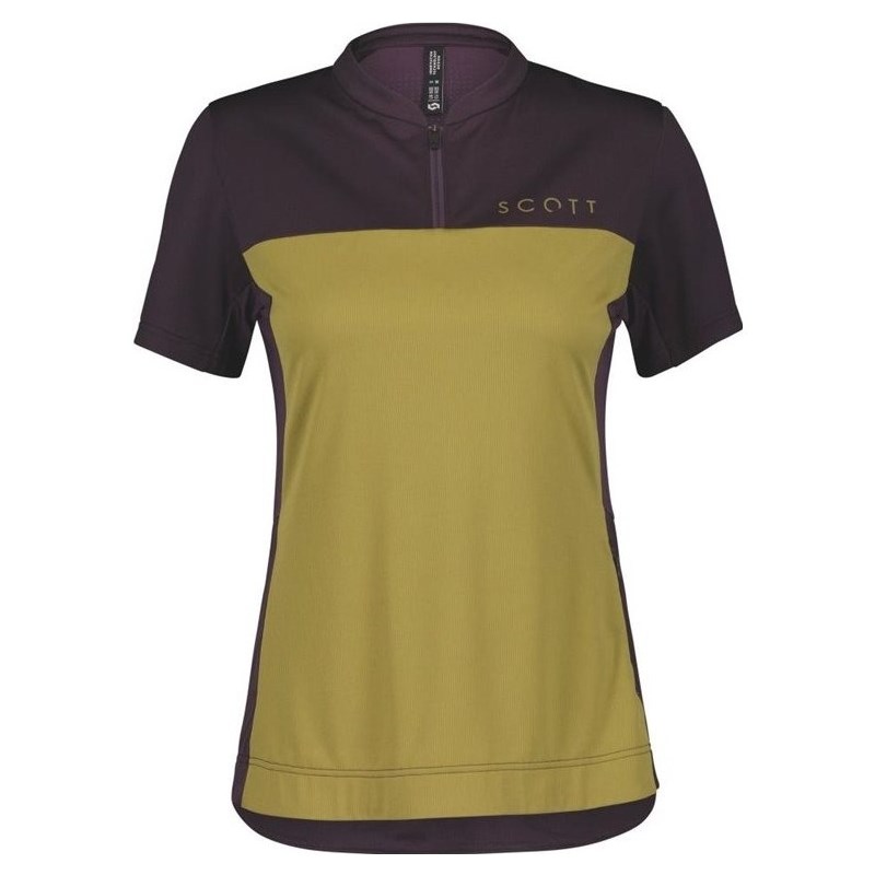 SCOTT Tröja Dam Trail Flow Zip SS Dark Purple/Mud Green