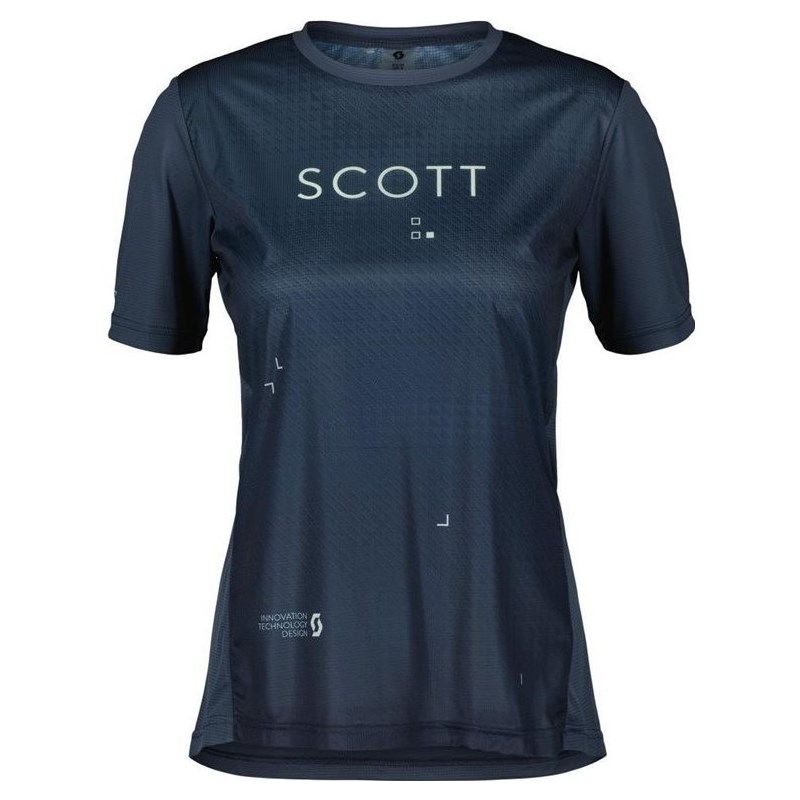 Scott Cykeltröja Dam Trail Flow SS Metal Blue/Fresh Green