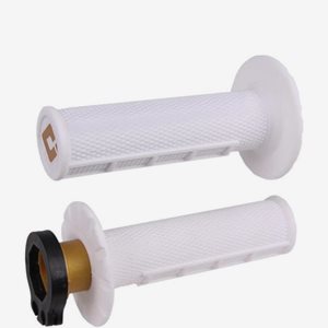 ODI Half-Waffle MX Lock-On Grip Set White (Pro Soft)